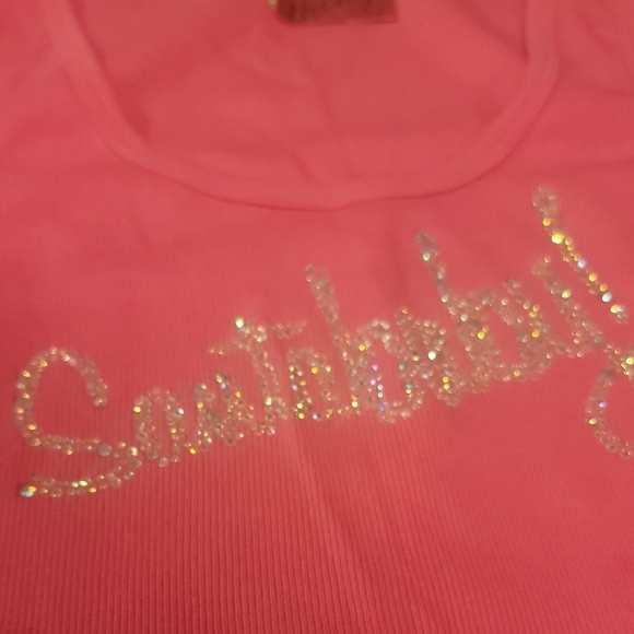 Victoria's Secret Girls' Rhinestone 'Naughty' Tank Tops - Hot Pink & Pink - Picture 3 of 4